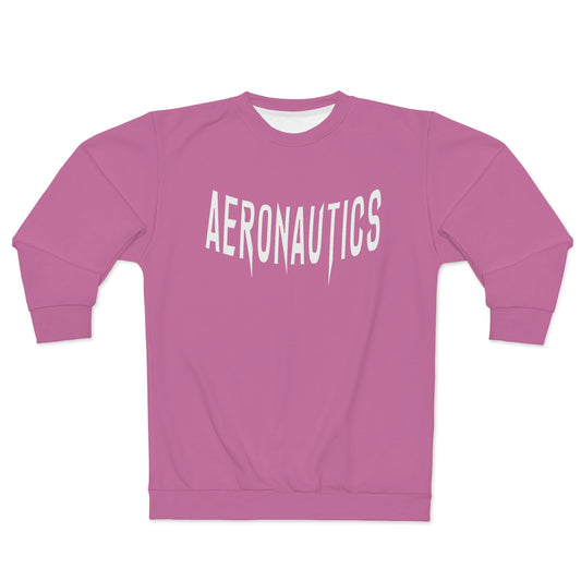 Aeronautics "Paper Planes" Pink (White Print) Unisex Sweatshirt