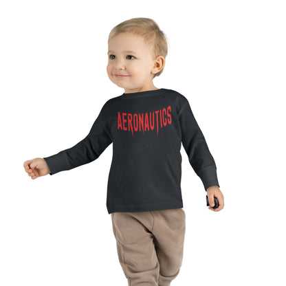 Aeronautics "Paper Planes" (Red Print) Toddler Long Sleeve Tee