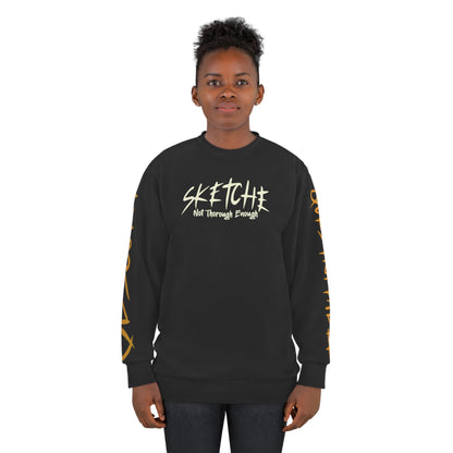 Sketche "Tj Verse" Black (White & Orange Print) Unisex Sweatshirt