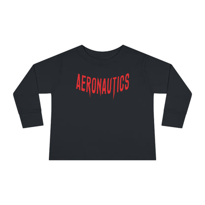 Aeronautics "Paper Planes" (Red Print) Toddler Long Sleeve Tee