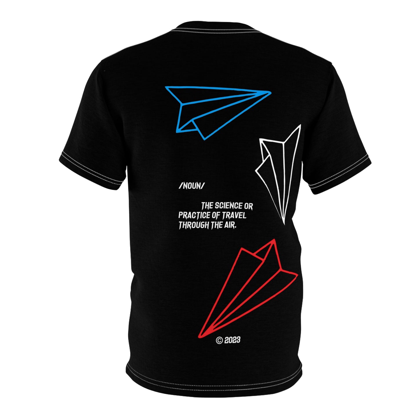 Aeronautics "Paper Planes" (Red, White, and Blue Print) Unisex Cut & Sew Tee