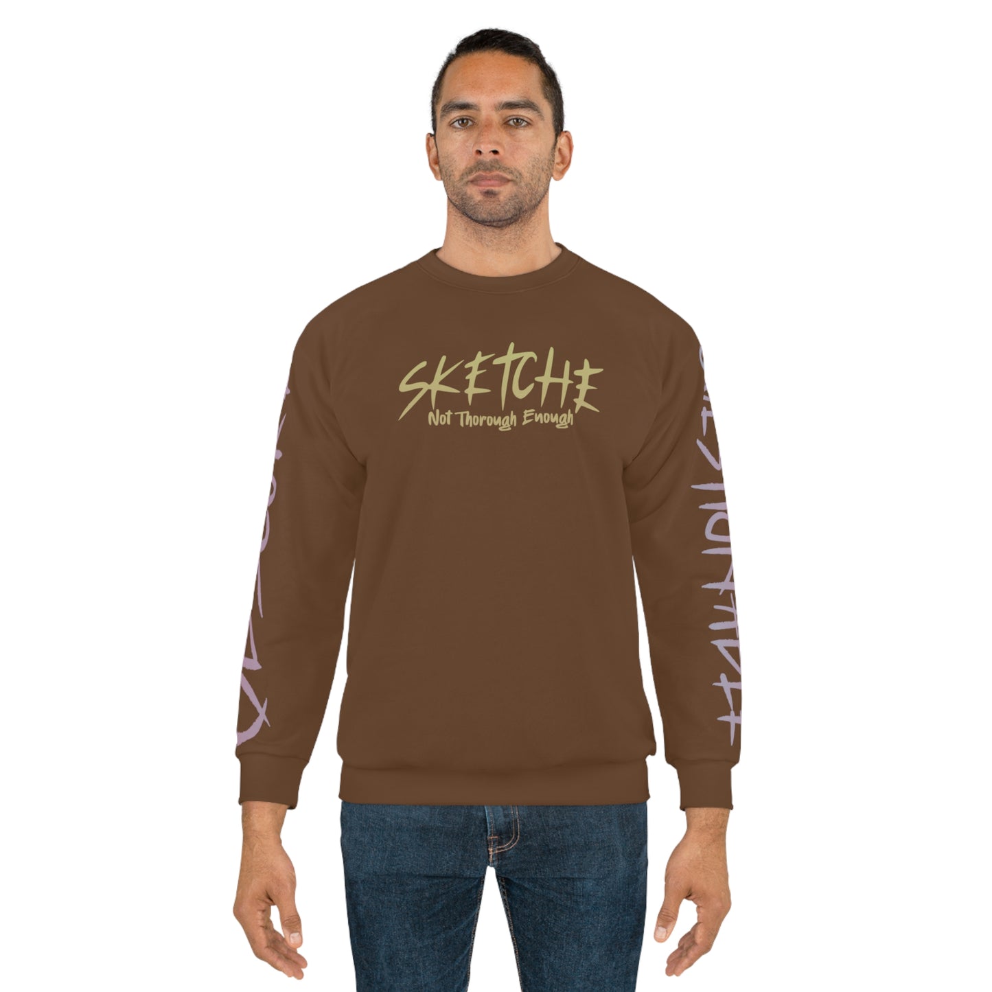 Sketche "Fix It S" Brown (Yellow & Pink Gradient Print) Unisex Sweatshirt