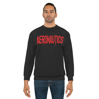 Aeronautics  "Paper Planes" Black (Red Print) Unisex Sweatshirt