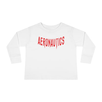 Aeronautics "Paper Planes" (Red Print) Toddler Long Sleeve Tee