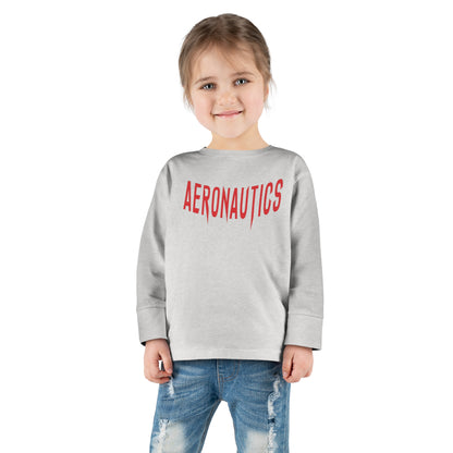 Aeronautics "Paper Planes" (Red Print) Toddler Long Sleeve Tee