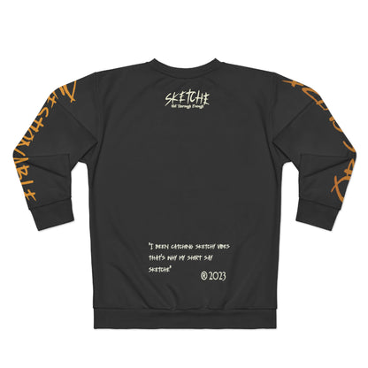 Sketche "Tj Verse" Black (White & Orange Print) Unisex Sweatshirt