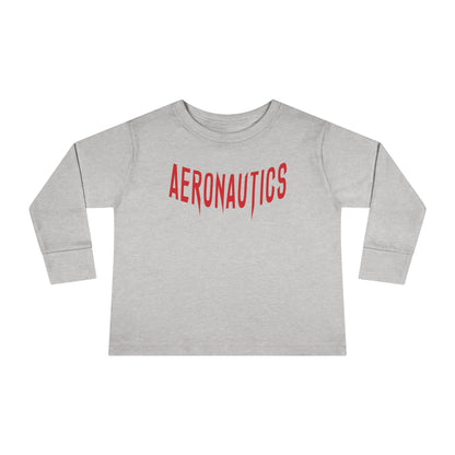 Aeronautics "Paper Planes" (Red Print) Toddler Long Sleeve Tee