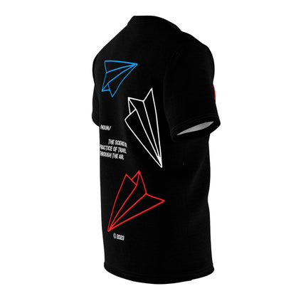 Aeronautics "Paper Planes" (Red, White, and Blue Print) Unisex Cut & Sew Tee