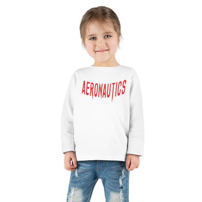 Aeronautics "Paper Planes" (Red Print) Toddler Long Sleeve Tee