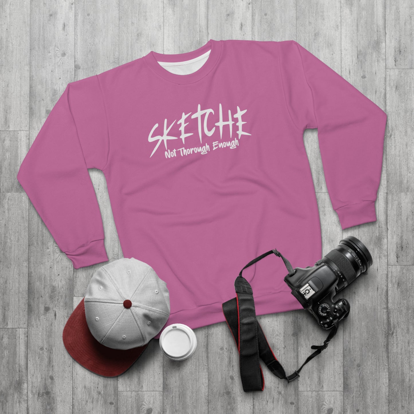 Sketche "Astronaut" Pink (White Print) Unisex Sweatshirt