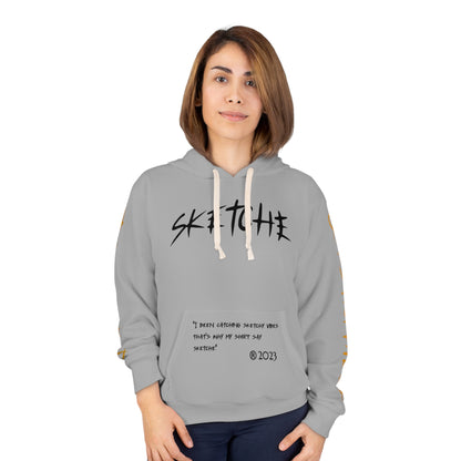 Sketche "Fix It" Grey (Black & Orange Print) Unisex Pullover Hoodie