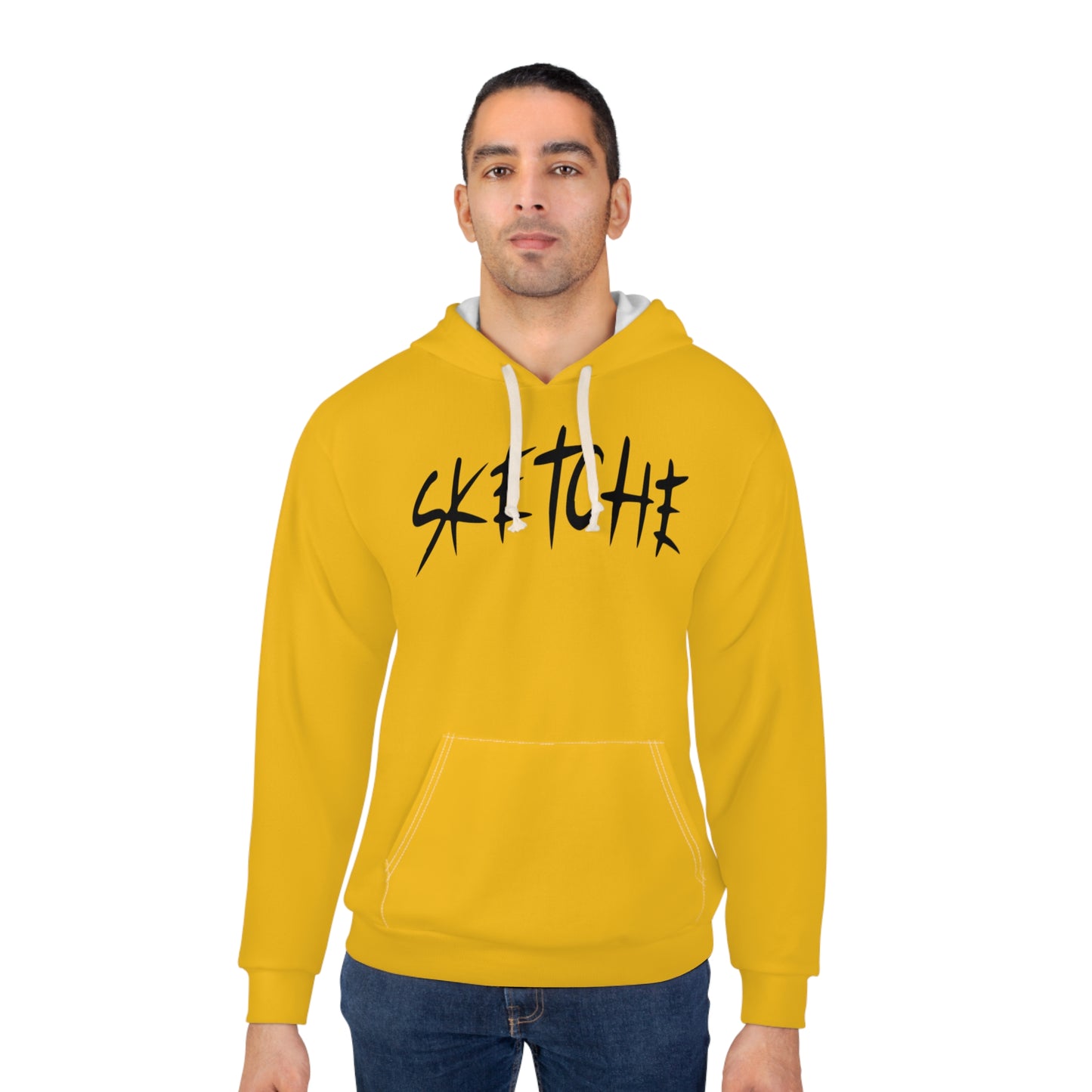 Sketche "Astronaut" Yellow (Black Print) Unisex Pullover Hoodie