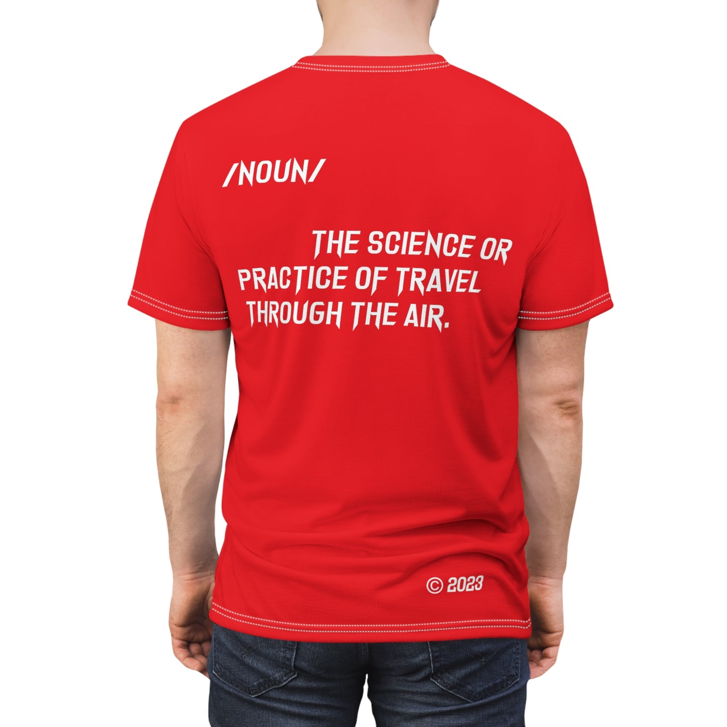 Aeronautics "Definition" Red (White Print) Unisex Cut & Sew Tee