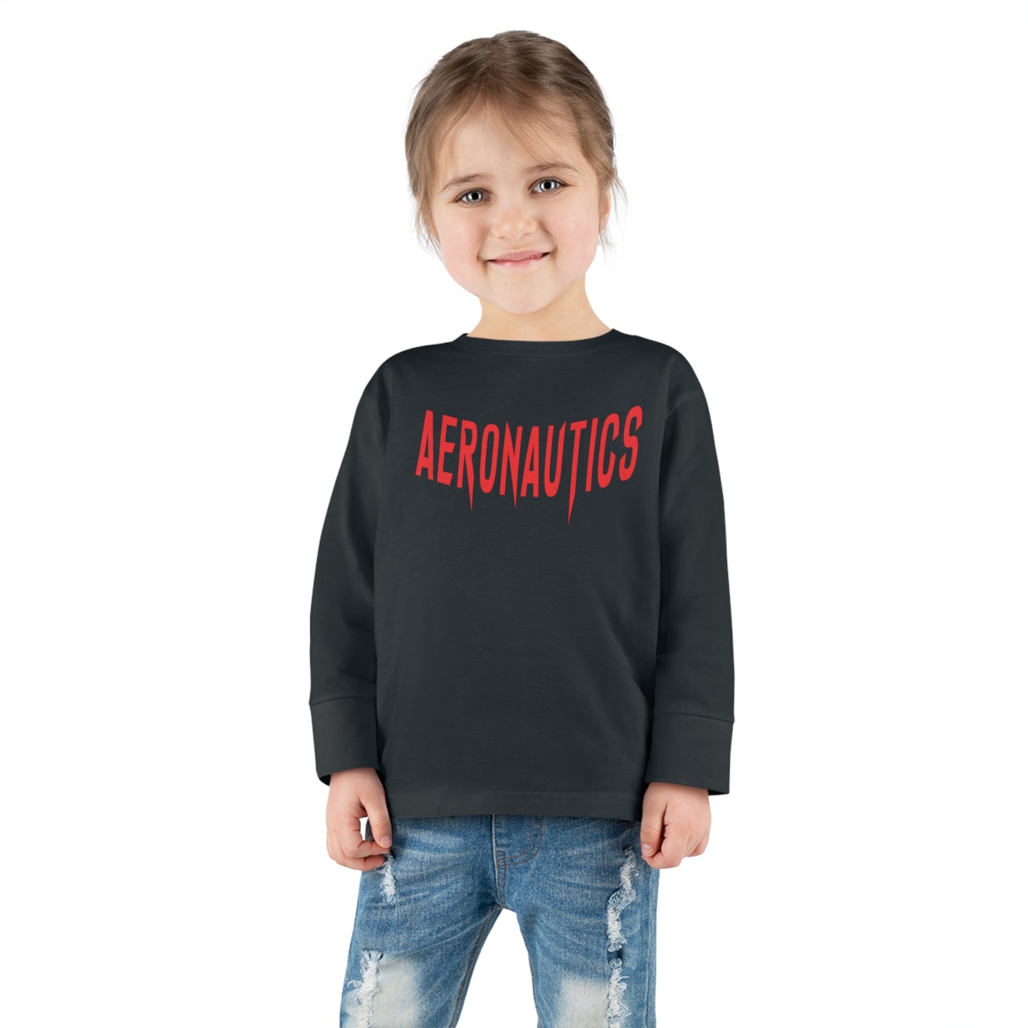 Aeronautics "Paper Planes" (Red Print) Toddler Long Sleeve Tee