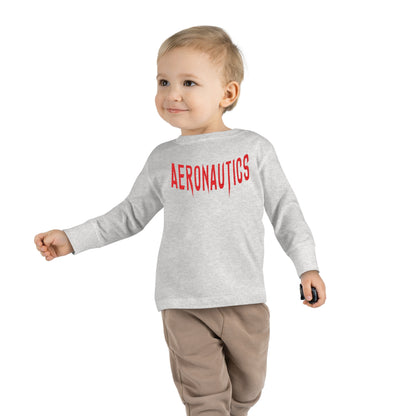 Aeronautics "Paper Planes" (Red Print) Toddler Long Sleeve Tee