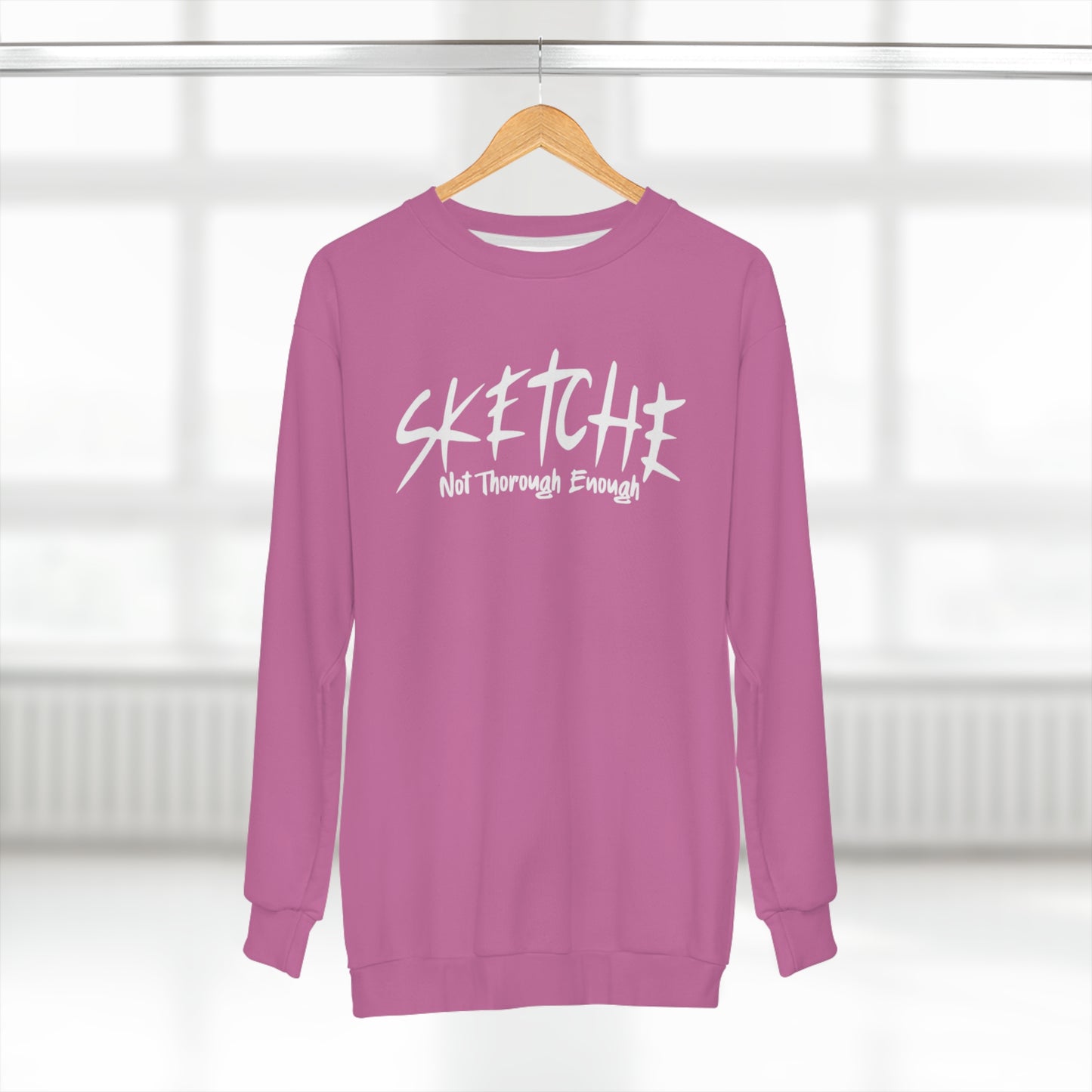 Sketche "Astronaut" Pink (White Print) Unisex Sweatshirt