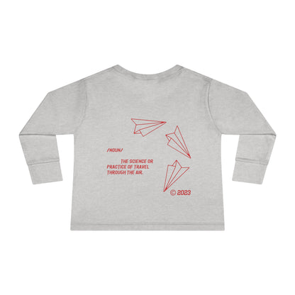 Aeronautics "Paper Planes" (Red Print) Toddler Long Sleeve Tee