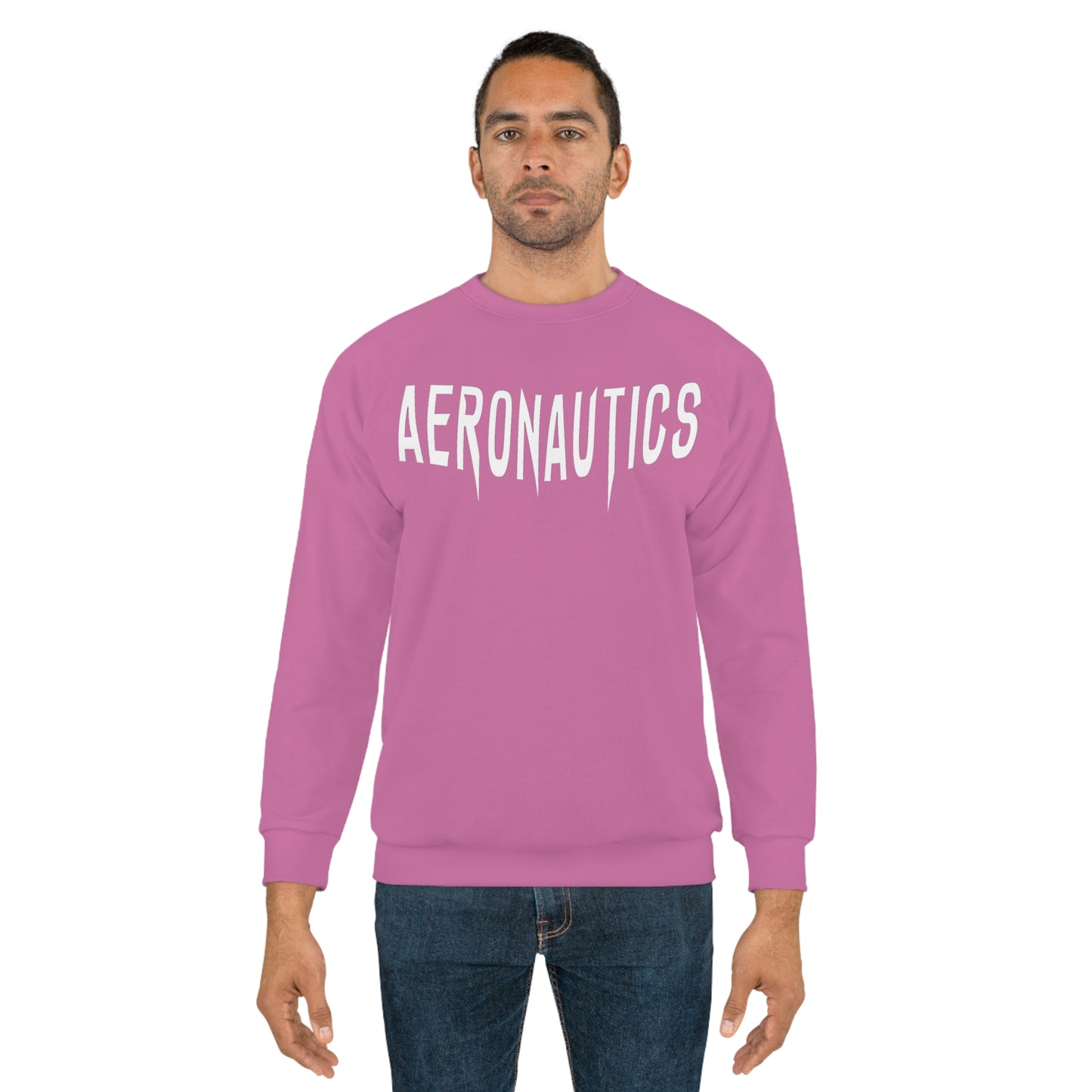 Aeronautics "Paper Planes" Pink (White Print) Unisex Sweatshirt