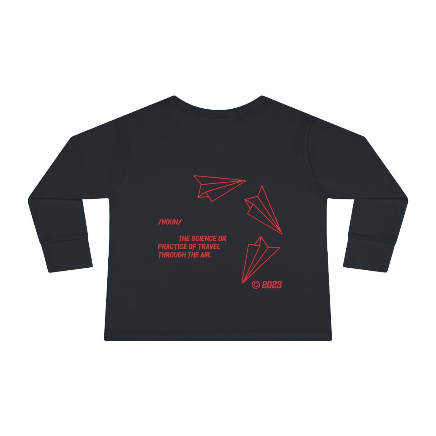 Aeronautics "Paper Planes" (Red Print) Toddler Long Sleeve Tee