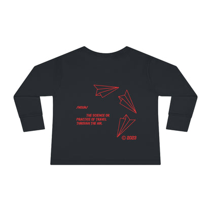 Aeronautics "Paper Planes" (Red Print) Toddler Long Sleeve Tee