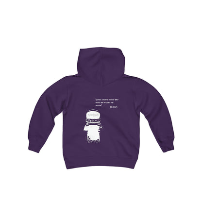 Sketche "Astronaut" (White Print) Youth Heavy Blend Hooded Sweatshirt