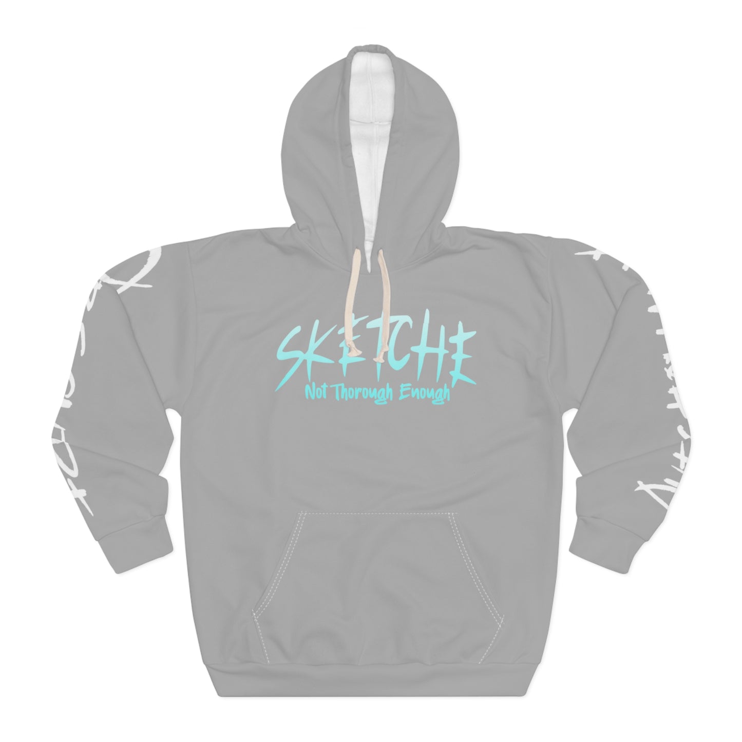 Sketche "Fix It S" Grey (White & Blue Print) Unisex Pullover Hoodie