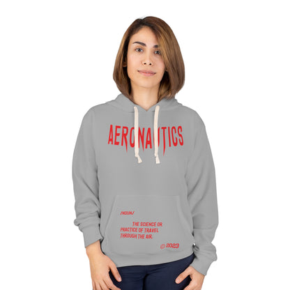 Aeronautics Grey (Red Print) Unisex Pullover Hoodie