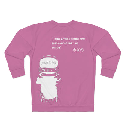 Sketche "Astronaut" Pink (White Print) Unisex Sweatshirt