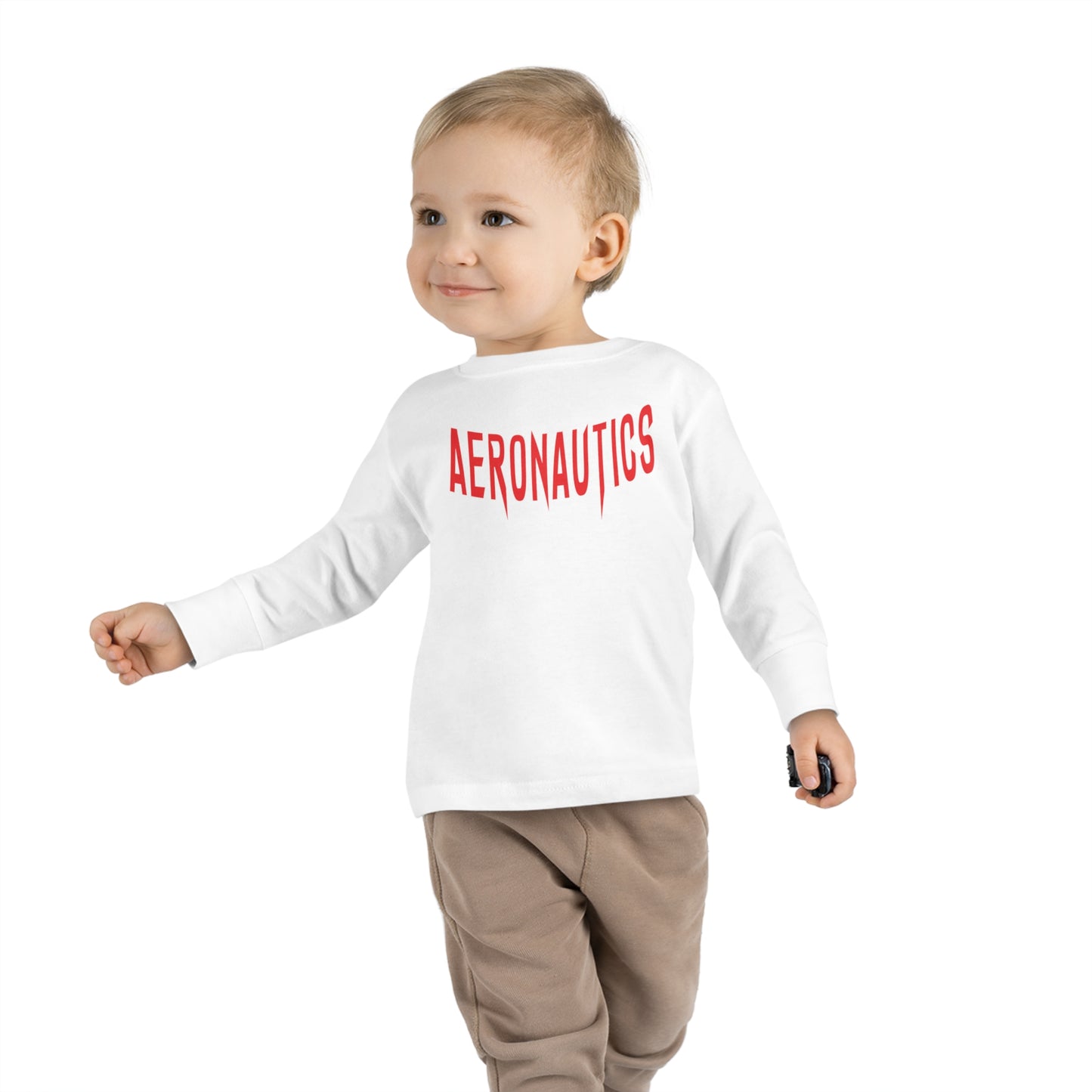 Aeronautics "Paper Planes" (Red Print) Toddler Long Sleeve Tee