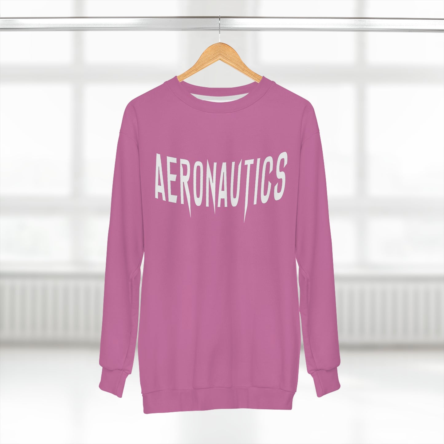 Aeronautics "Paper Planes" Pink (White Print) Unisex Sweatshirt