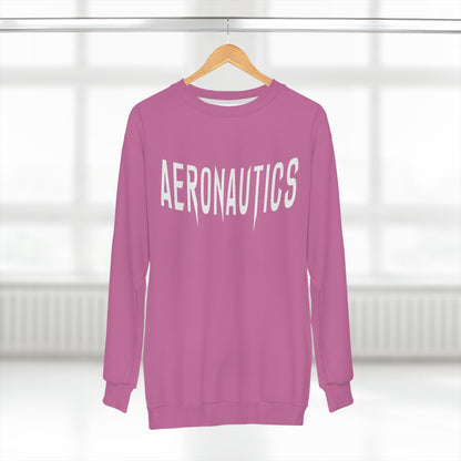 Aeronautics "Paper Planes" Pink (White Print) Unisex Sweatshirt